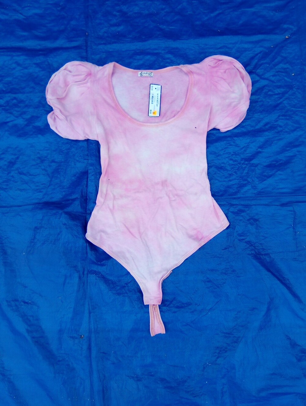 Free People Sanctuary Pink Puff-Sleeve One-Piece Bodysuit